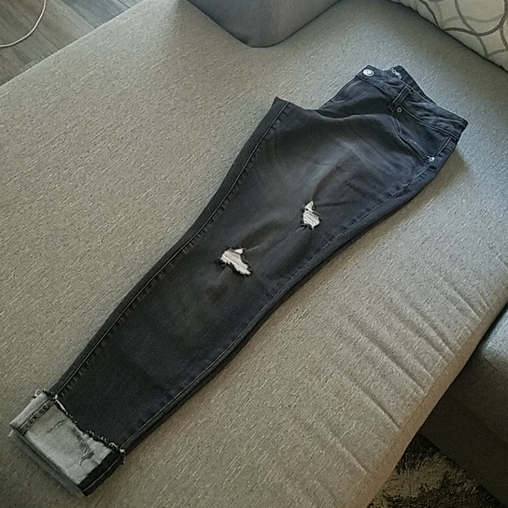 Jeggings, Distressed Black